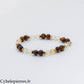 Bracelet Solis – Œil de Tigre et Citrine (6 mm) – 17 cm | Confiance et Abondance