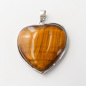 Colgante Corazón - Ojo de Tigre (3cm) | Protección y Confianza en uno mismo