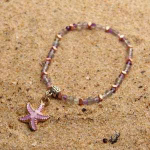 Bracelet Summer - Océane - Fluorite et Labradorite (3-4 mm) - 18 cm | Intuition et sérénité