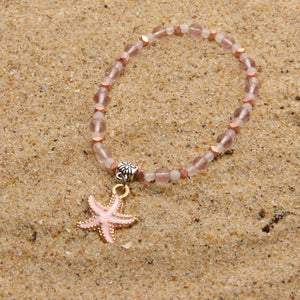 Bracelet Summer - Thétis - Quartz rose et Aventurine rouge (3-4 mm) - 18 cm | Tendresse et vitalité
