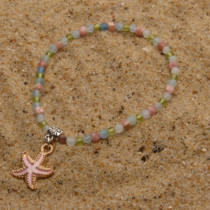 Bracelet Summer - Calypso - Rhodochrosite, Aigue-marine et Péridot (3-4 mm) - 19 cm | Joie et harmonie