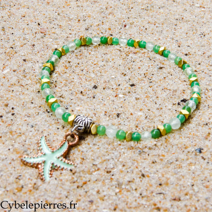 Bracelet Summer - Mélia - Chrysoprase et Jade (3-4 mm) - 18 cm | Renouveau et optimisme