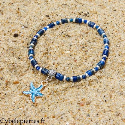Bracelet Summer - Clymène - Lapis-lazuli et Sodalite facettée (3-4 mm) - 18 cm | Clarté et expression
