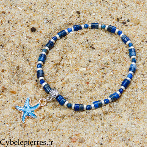 Bracelet Summer - Clymène - Lapis-lazuli et Sodalite facettée (3-4 mm) - 18 cm | Clarté et expression