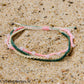 Pulsera "Trío Estival - Mañana Pastel" - micro macramé y cuarzo rosa
