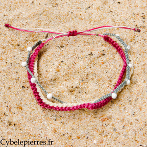 Bracelet Summer - Trio Estival Lâcher-prise - Howlite facettée et micro macramé - Taille réglable | Calme et recul