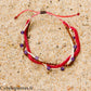 Pulsera "Trío Estival – Brillo Frambuesa" – micro macramé y amatista
