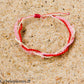 Pulsera "Trío Estival – Corazón Vibrante" – micromacramé y rodocrosita