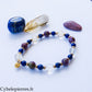 Bracelet Ose être toi – Lapis-lazuli, Stichtite et Citrine (8 mm et 6 mm) – 18 cm | Confiance en soi et authenticité