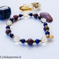 Bracelet Ose être toi – Lapis-lazuli, Stichtite et Citrine (8 mm et 6 mm) – 18 cm | Confiance en soi et authenticité