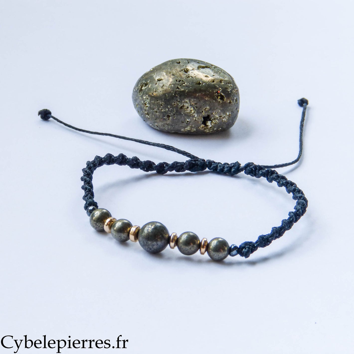 Bracelet réglable Pyrite