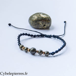 Bracelet réglable Pyrite