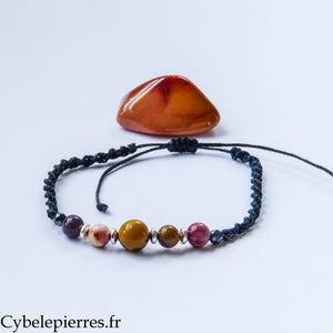 Bracelet réglable Jaspe Mookaïte