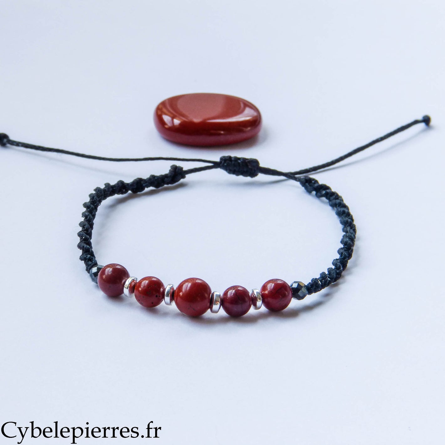 Bracelet réglable Jaspe rouge