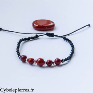 Bracelet réglable Jaspe rouge