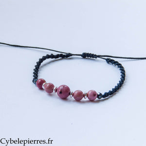Bracelet réglable Rhodonite