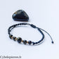 Bracelet réglable Obsidienne dorée
