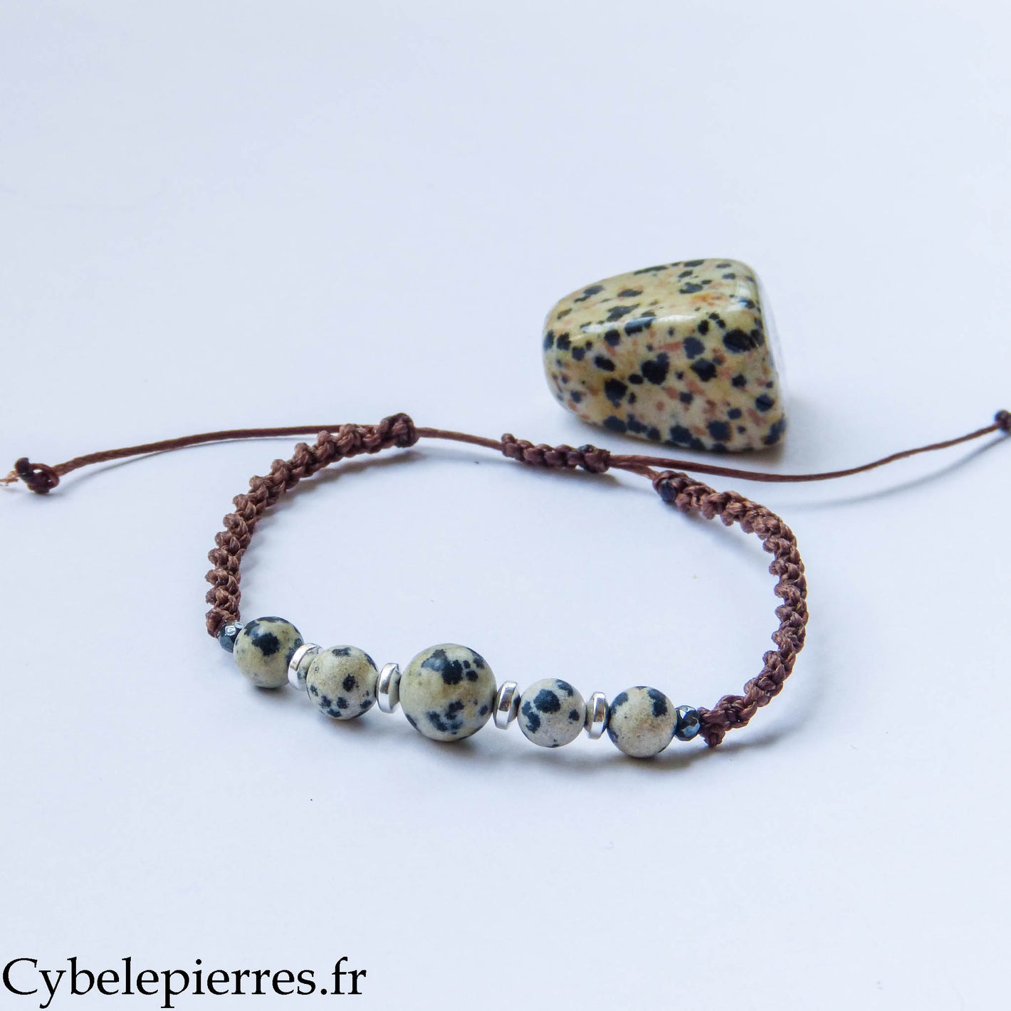 Bracelet réglable Jaspe dalmatien