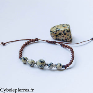 Bracelet réglable Jaspe dalmatien