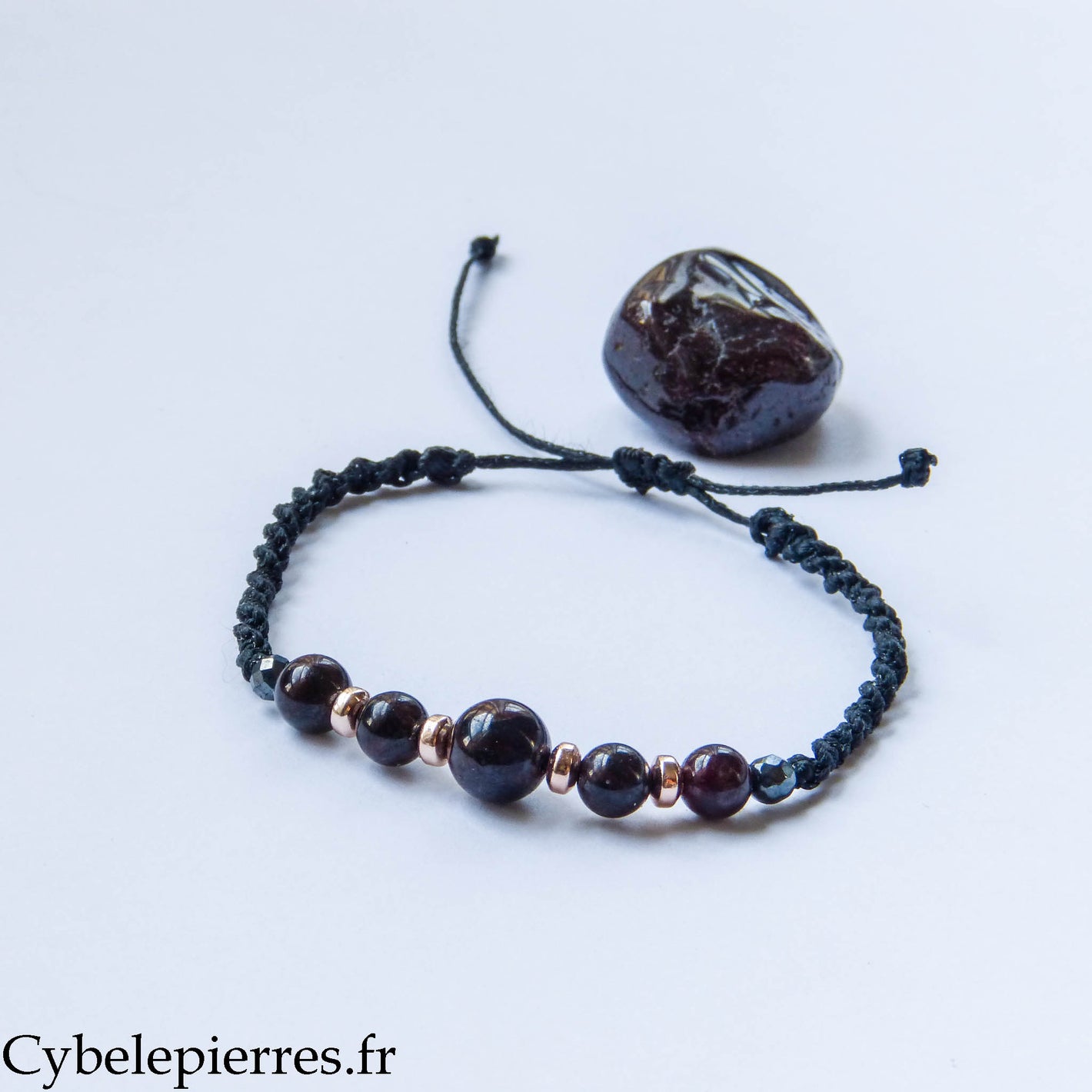 Bracelet réglable Grenat