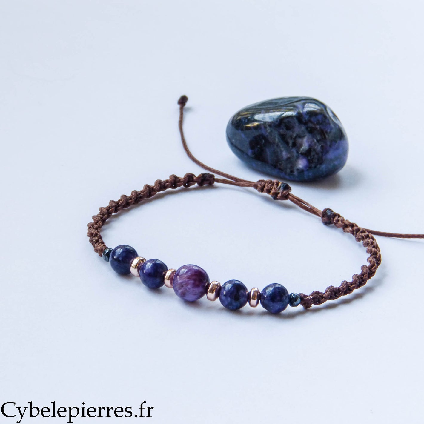 Bracelet réglable Charoïte