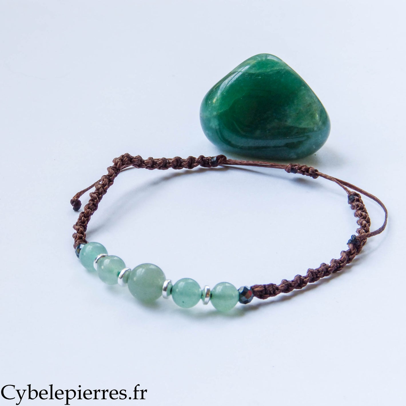 Bracelet réglable Aventurine verte