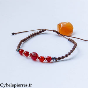 Bracelet réglable Cornaline