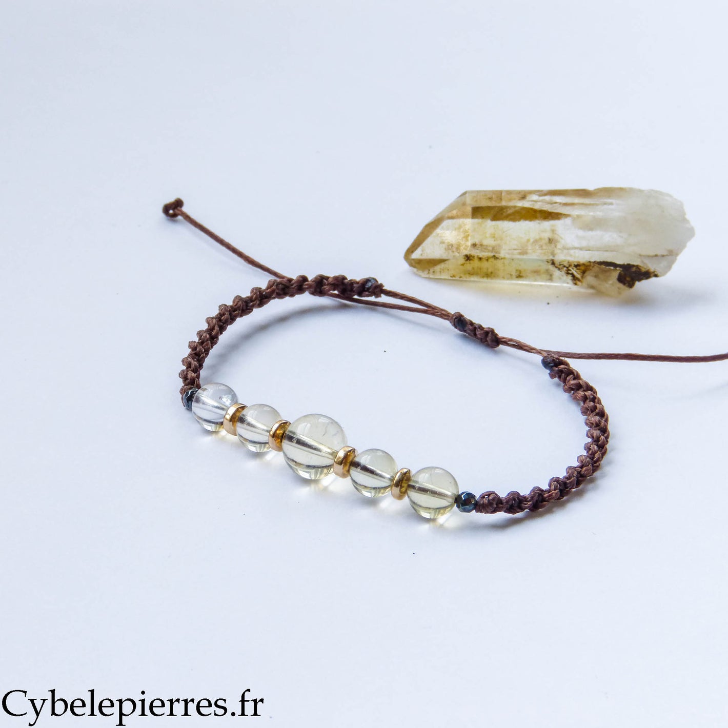 Bracelet réglable Citrine