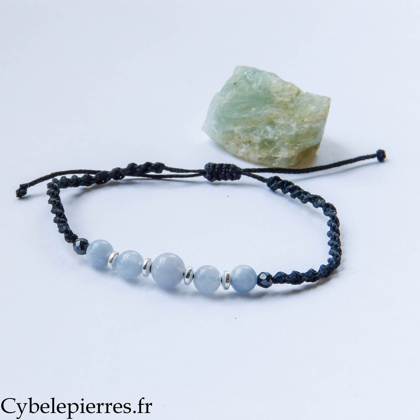 Bracelet réglable Aigue-marine