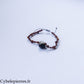 Tiger's Eye (4mm) Macrame Bracelet and Silver Sheen Obsidian Heart (2cm) | Protection and Stability
