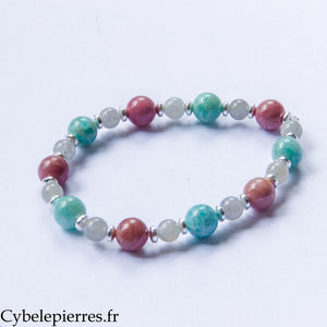 Renewal Bracelet - Amazonite, Labradorite and Rhodonite (6 and 8mm) - 18cm