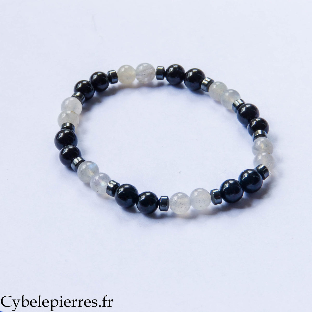 Protection and Grounding Bracelet - Tourmaline and Labradorite (6mm) - 17cm