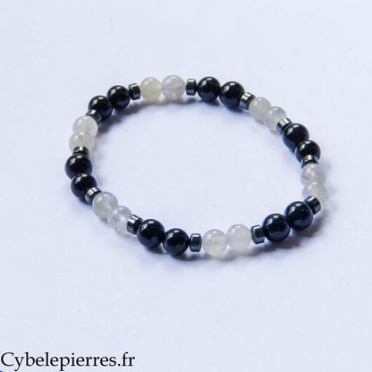 Protection and Grounding Bracelet - Tourmaline and Labradorite (6mm) - 17cm