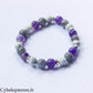 Bracelet Préservation – Labradorite, Howlite et Améthyste (8 mm) – 19 cm | Protection et Recul