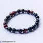 Bracelet Force Intérieure – Œil de taureau et Tourmaline (8 mm) – 20 cm | Protection et Détermination
