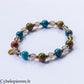 Bracelet Cap – Unakite, Apatite bleue et Quartz fumé (6 et 8 mm) – 18 cm | Évolution et Ancrage