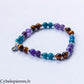 Independence Bracelet - Tiger's Eye, Amethyst and Apatite (6mm) - 18cm