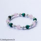 Bracelet Réconfort – Quartz rose, Malachite et Howlite (6 et 8 mm) – 18 cm | Douceur et Changement