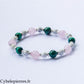 Bracelet Réconfort – Quartz rose, Malachite et Howlite (6 et 8 mm) – 18 cm | Douceur et Changement