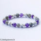 Bracelet Préservation – Labradorite, Howlite et Améthyste (8 mm) – 19 cm | Protection et Recul