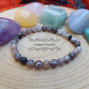 Bracelet Agate Rubanée (6mm) - 18cm