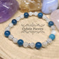 Bracelet Vague de réconfort- Pierre de lune blanche et Apatite bleue(6 et 8mm) -18cm