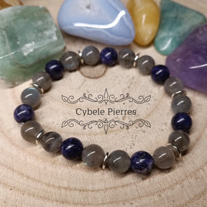 Bracelet Douceur- Charoïte et Labradorite (8mm) - 18cm