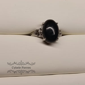 Bague Obsidienne noire - 10mm