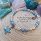 Bracelet "Summer" -Angélite et Pierre de lune blanche (6mm) - 18cm