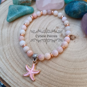 Bracelet "Summer" -Opale rose (6mm) - 18cm