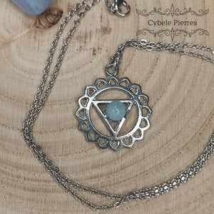 Pendentif 5ème Chakra - Aigue-marine