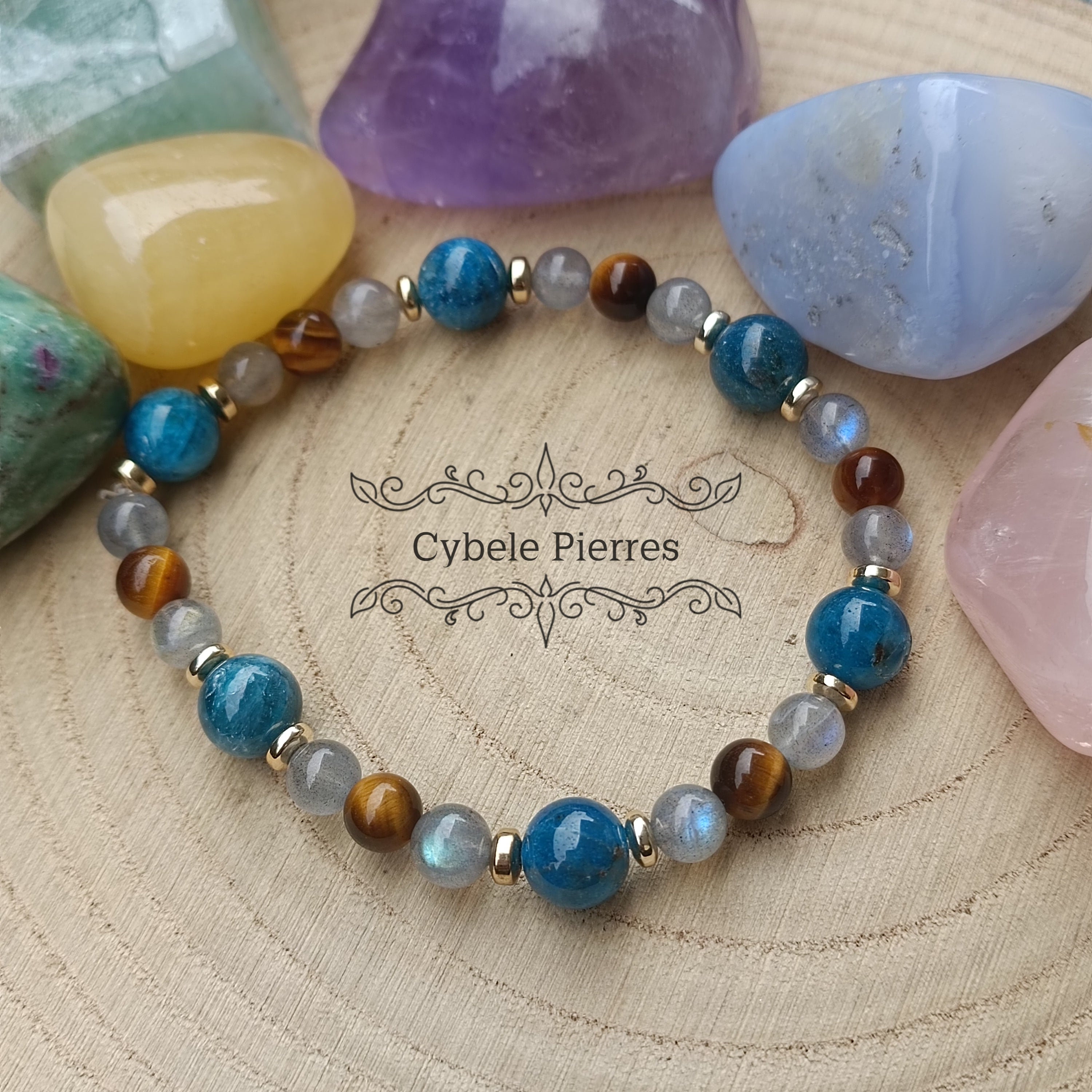 Bracelet Apatite Bleu en pierre naturelle – Esprit Chakras