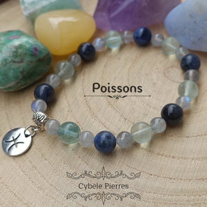 Bracelet Astrologie - 2 - Poissons - 18cm