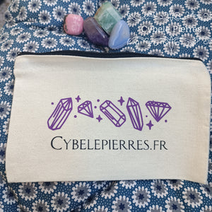 Pochette en coton By Cybelepierres - "Jamais sans mes cailloux"